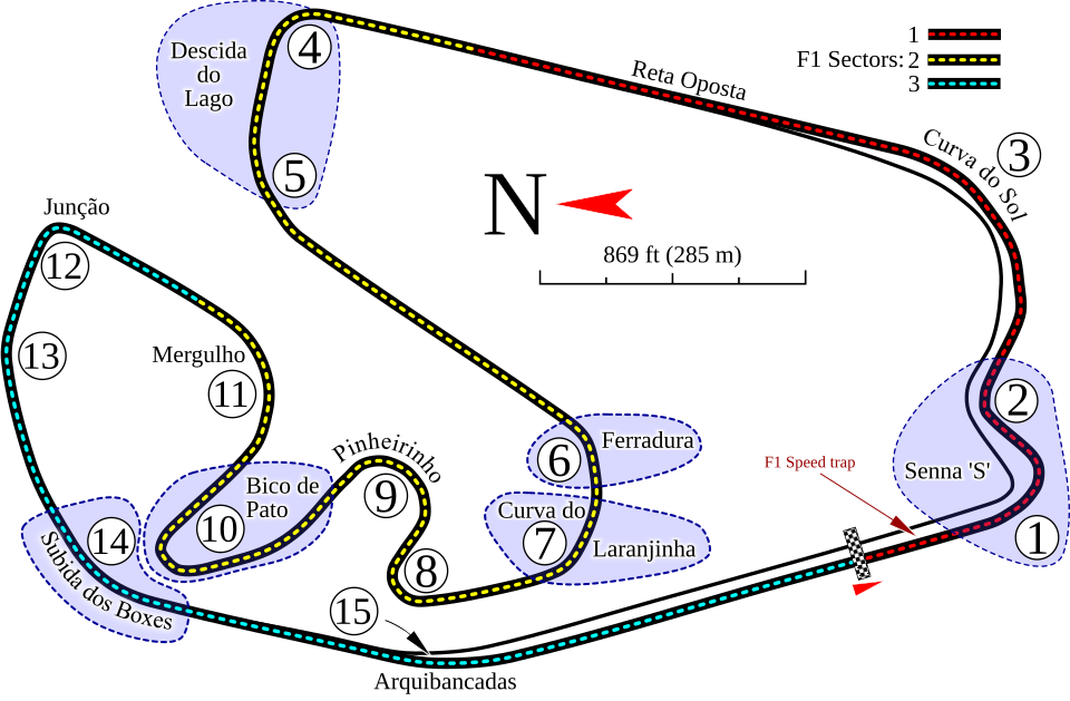 Interlagos 赛道地图